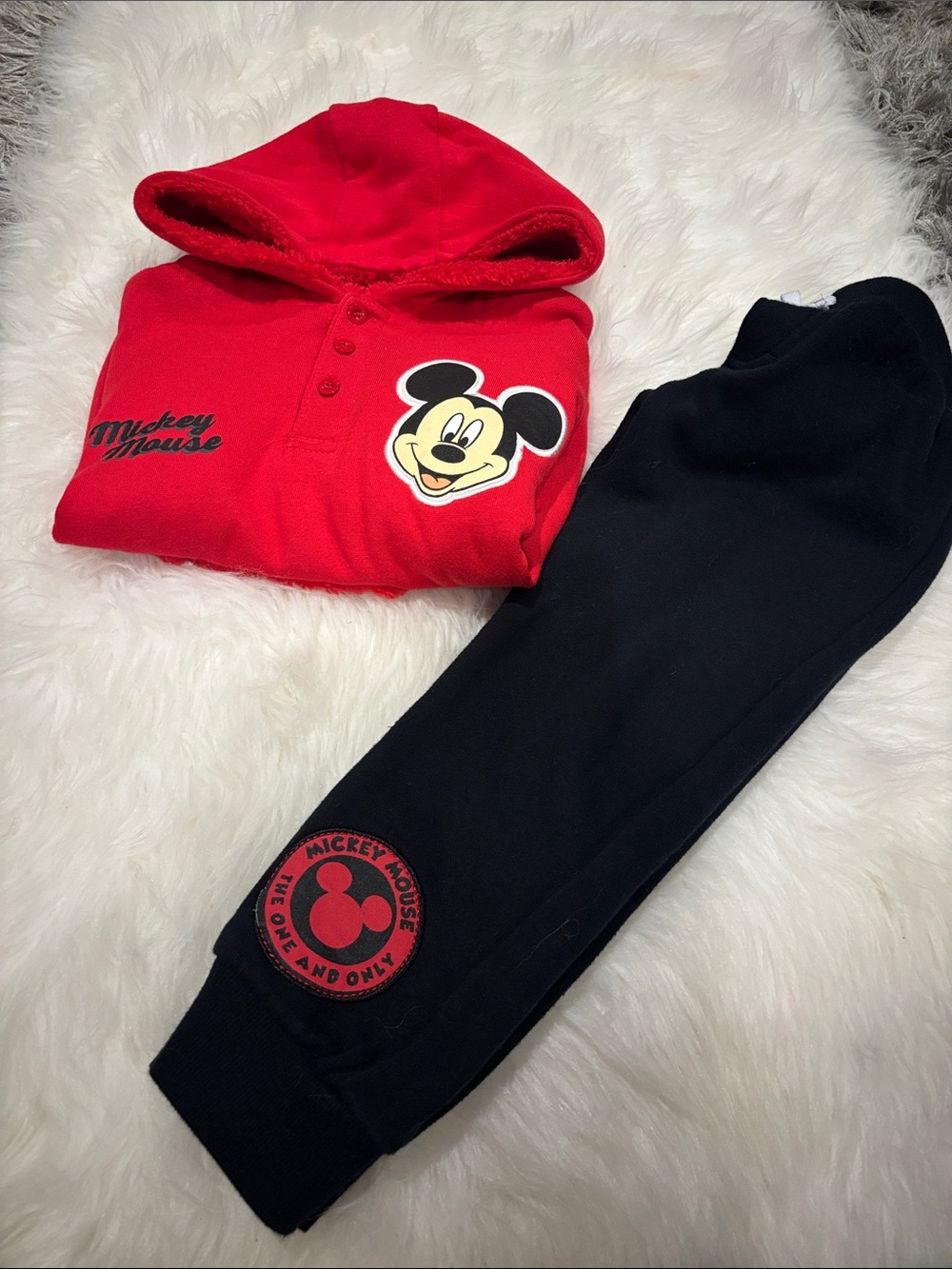 Disney Mickey Mouse Red Hoodie & Black Jogger Set - Kids size 5T